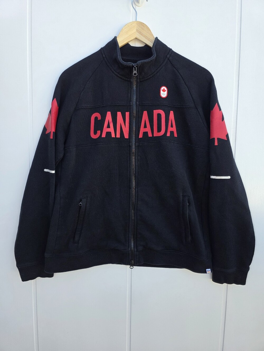 Hudson's Bay Co. Canada Olympic Black Full Zip Sweater Womens Large
